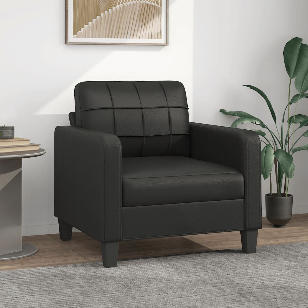Sessel Schwarz 60 Cm Kunstleder