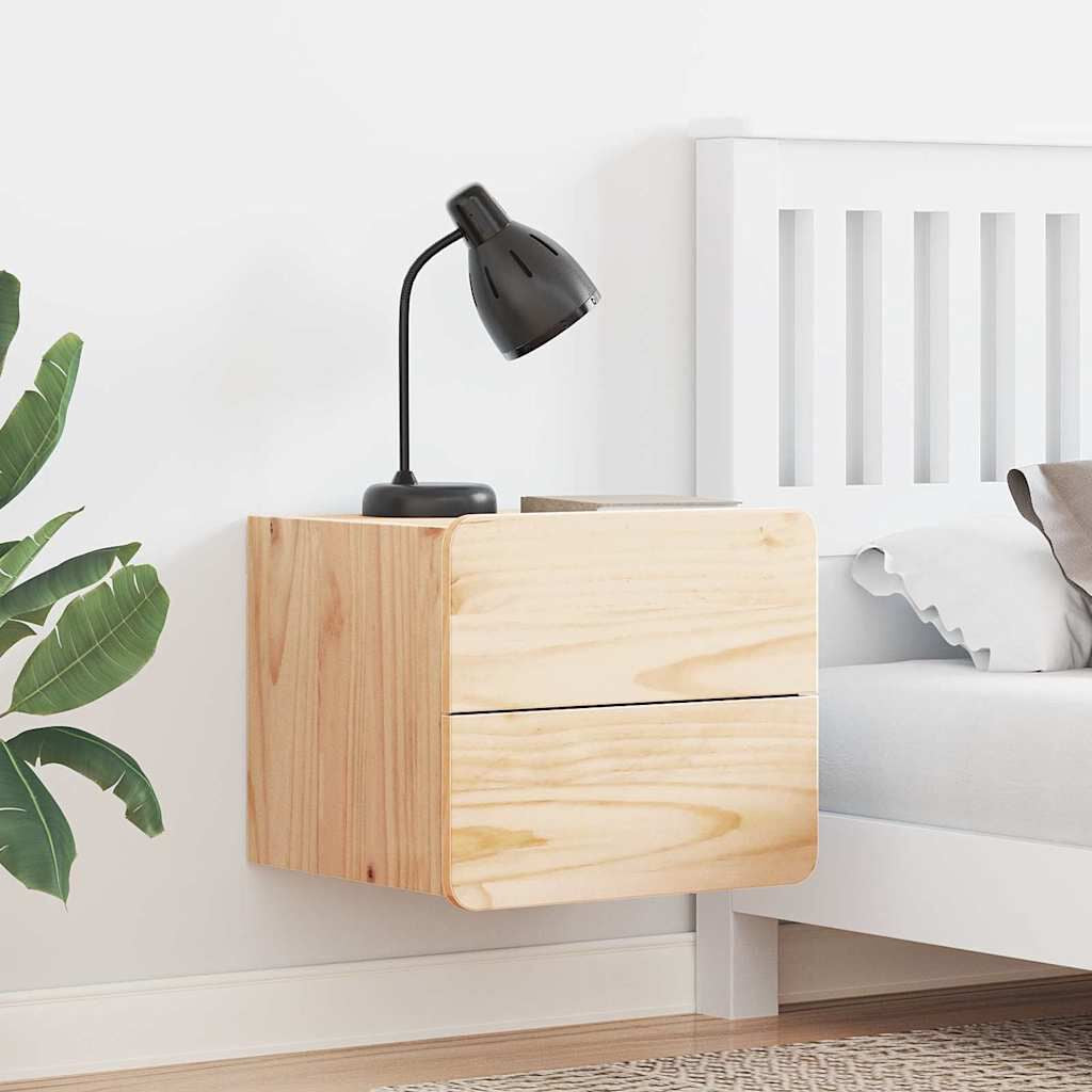 Nachttisch 2 Pcs Natur 39 X 34 X 33 Cm Massivholz Kiefer