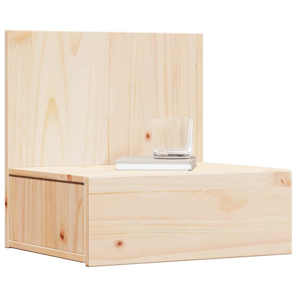 Nachttisch Braun 42 X 32,5 X 40 Cm Massivholz Kiefer