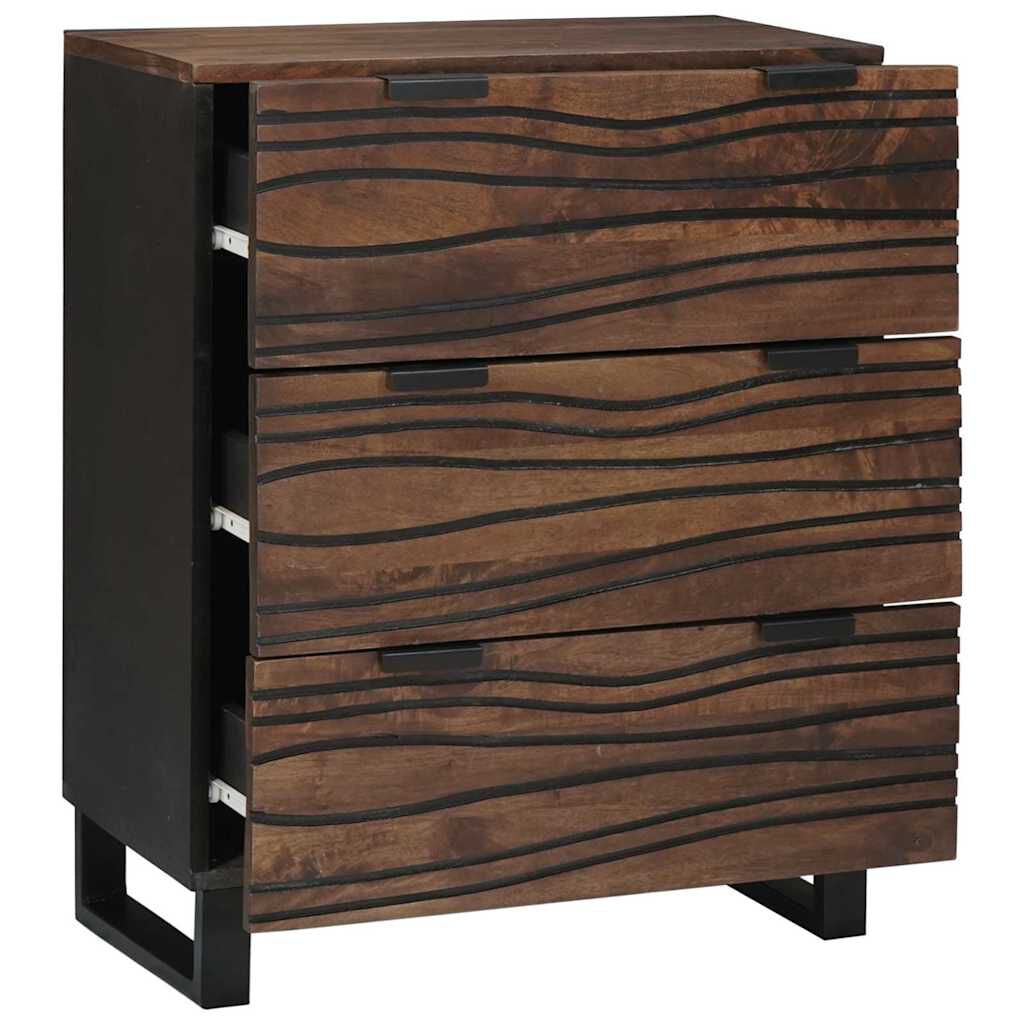 Sideboard Braun 60 X 33.5 X 75 Cm Massivholz Mango