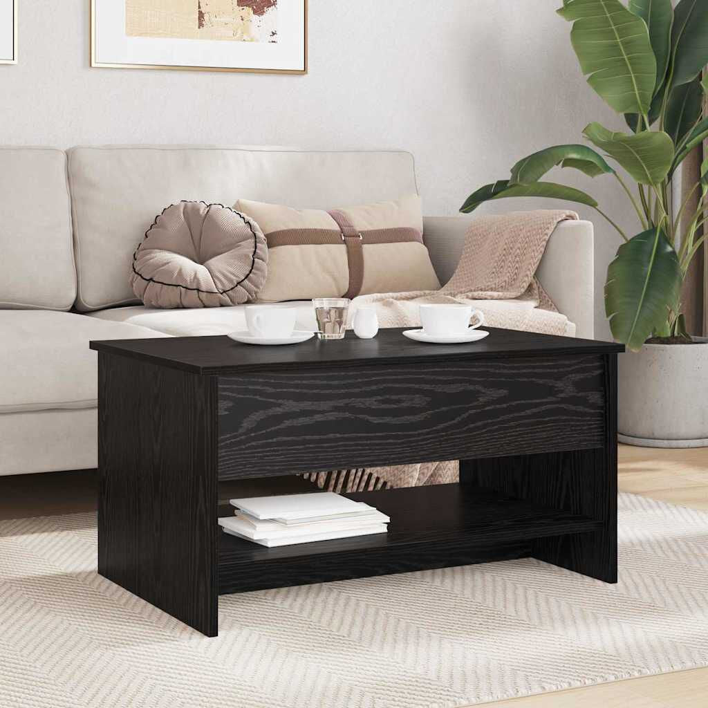 Couchtisch Schwarz Eichen-Optik 80 X 50,5 X 41,5 Cm