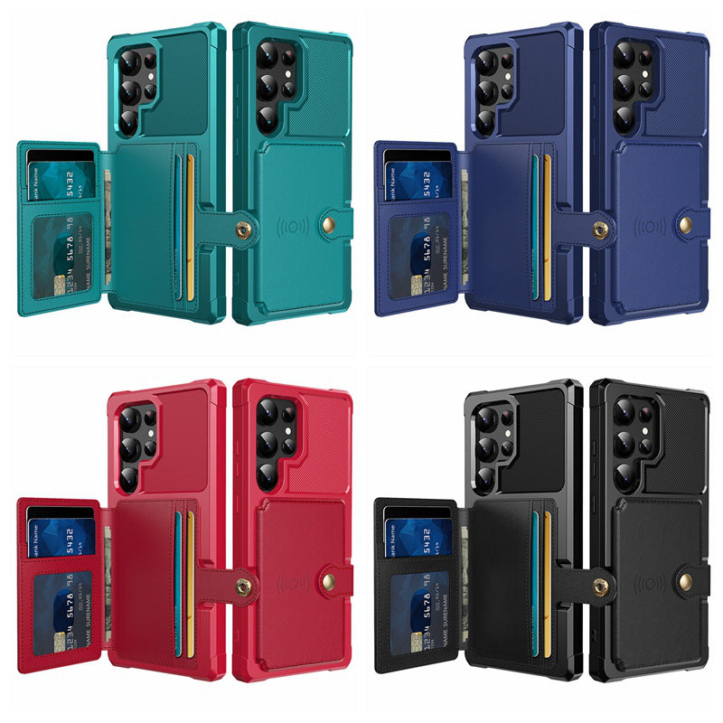 Card-Inserting Car Protective Cover for S23 Phone Case Drop-Resistant