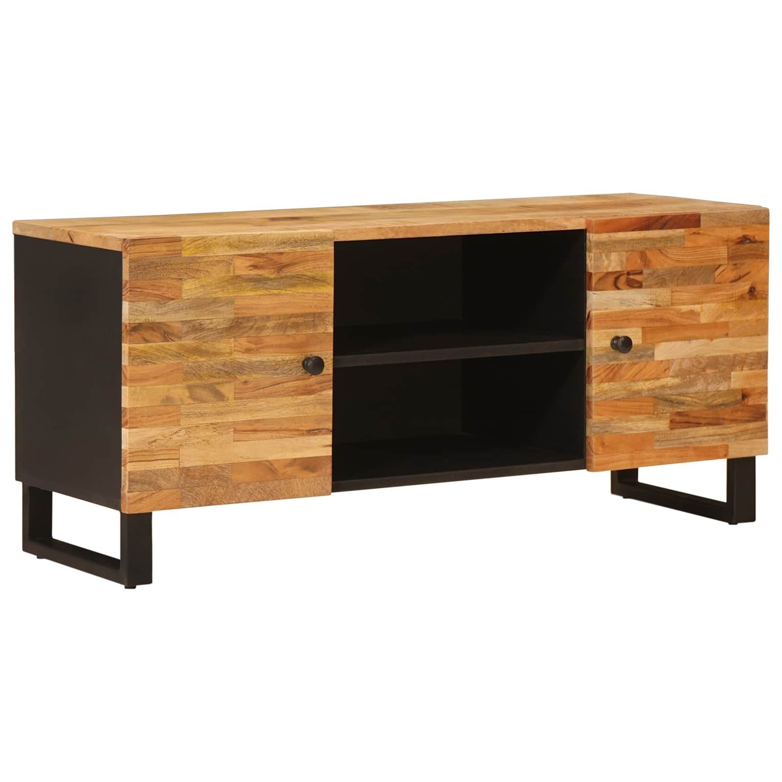 Tv-Schränk Mit Speicher Braun 105 X 33 X 46 Cm Massivholz Mango