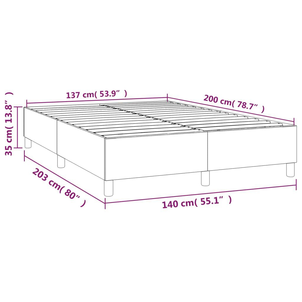 Boxspringbettgestell Schwarz 140X200 Cm Stoff