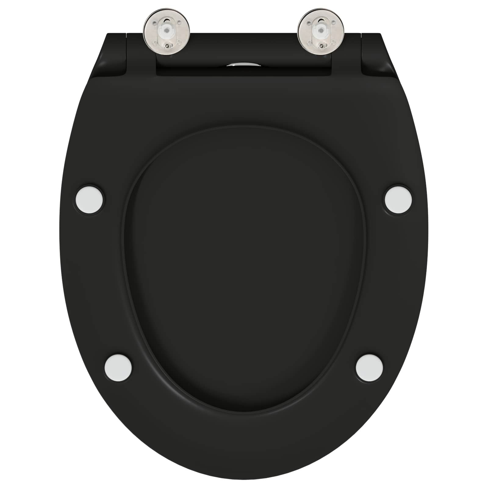 Toilettensitz Schwarz 47 X 37,5 X 3,8 Cm Duroplast
