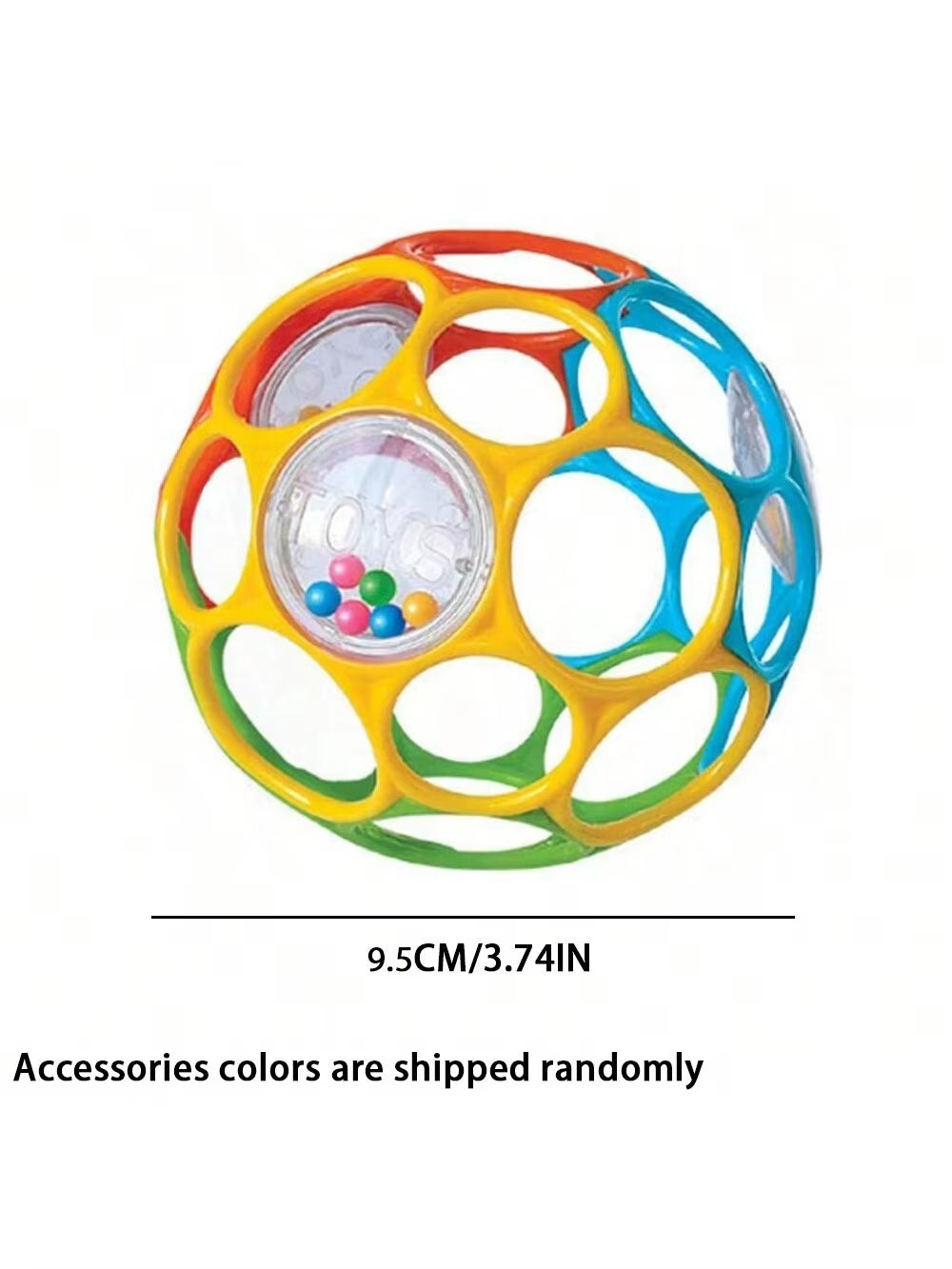 6-In-1 Bpa-Free Baby Sensory Rattle Ball - Soft Textured Grasping Toy with Gentle Sound & Spin Rings | Montessori Learning Toy F