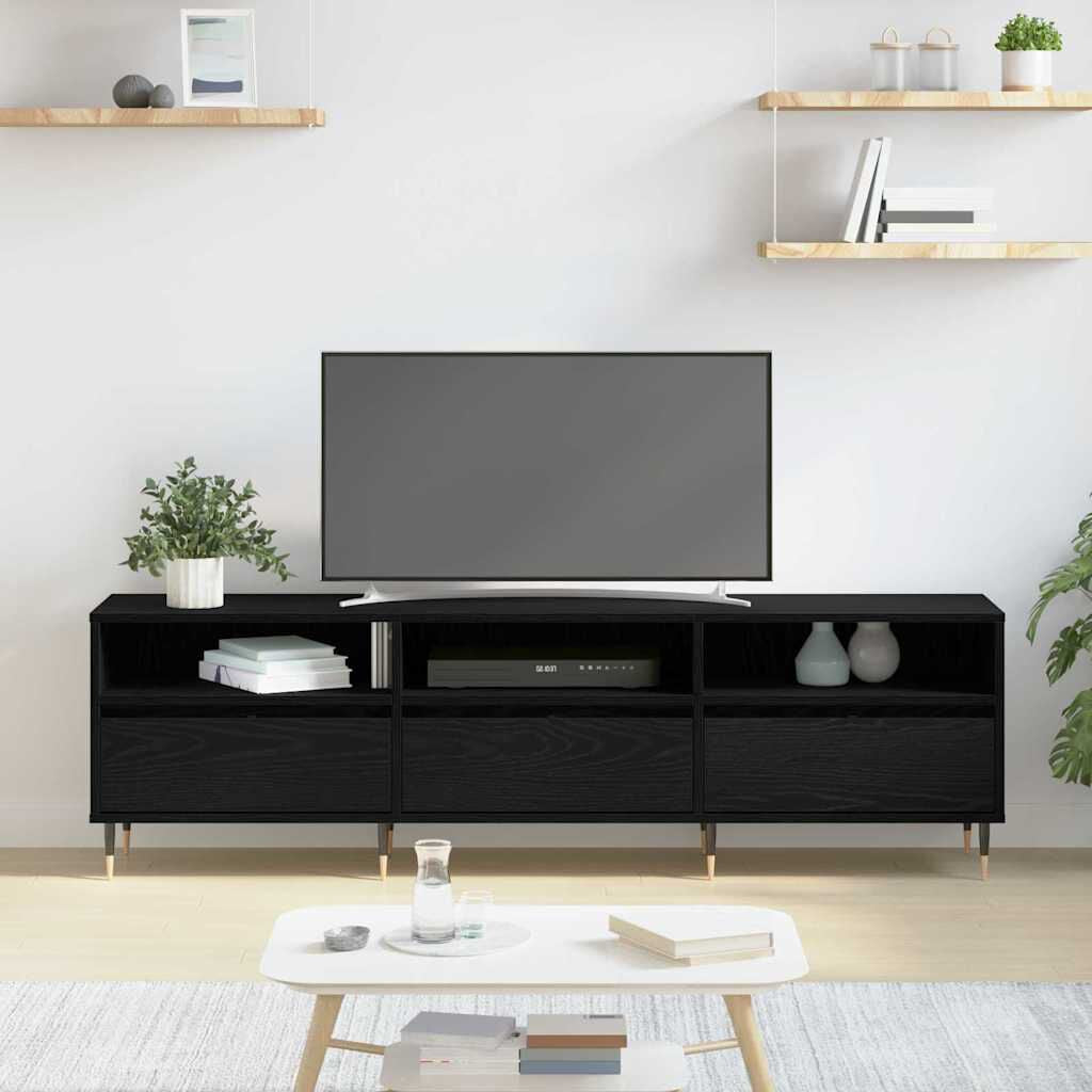 Tv-Schränk Schwarz Eichen-Optik 150 X 30 X 45 Cm Holzwerkstoff
