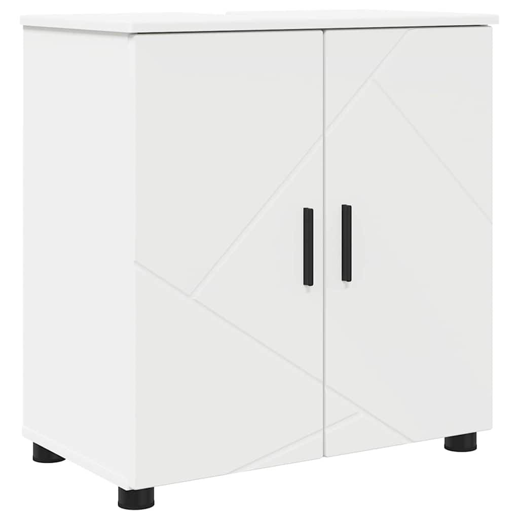 Badezimmerschrank Weiß 61 X 35 X 64 Cm Holzwerkstoff & Metall