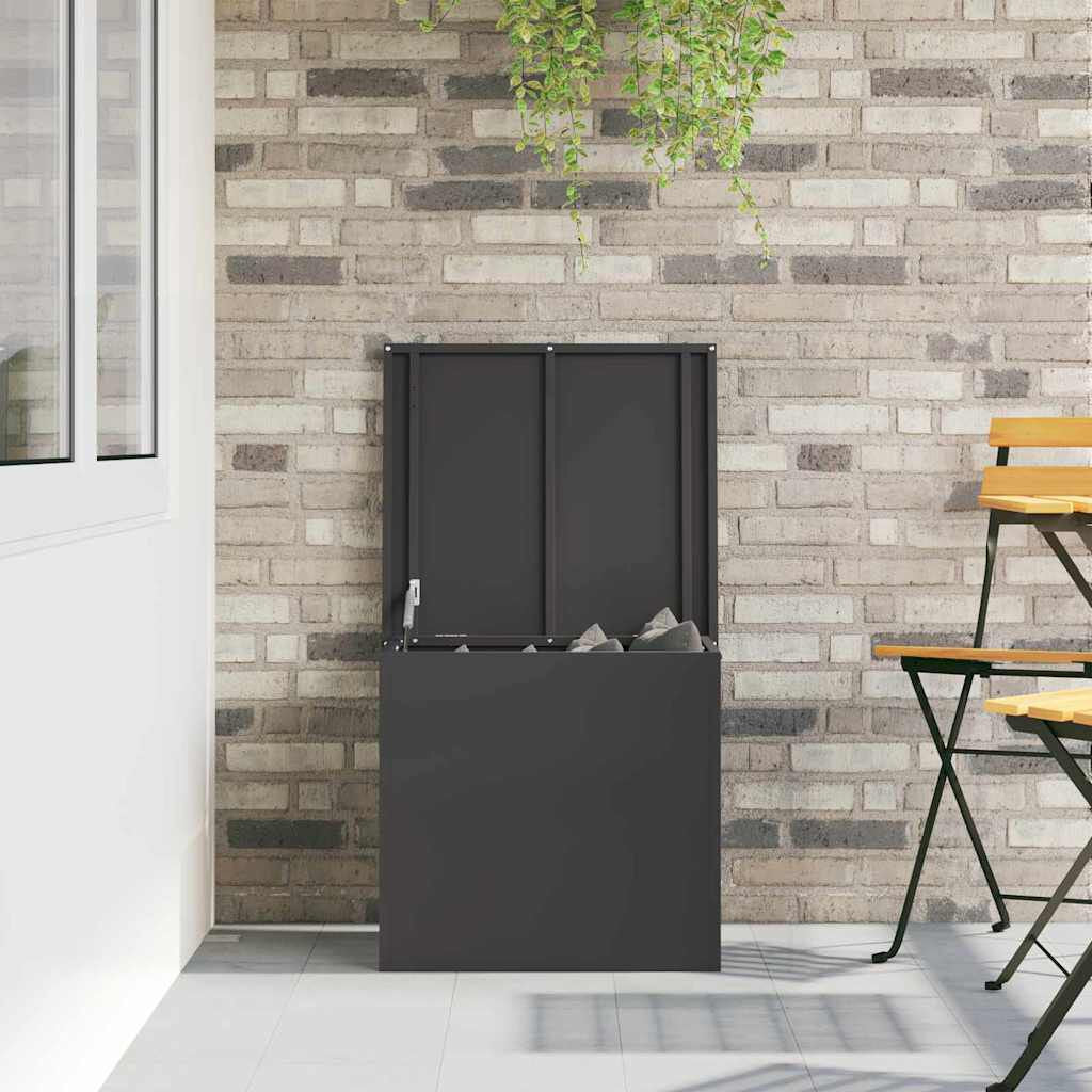 Außenlagerbox Schwarz 55 X 50,5 X 50 Cm Stahl