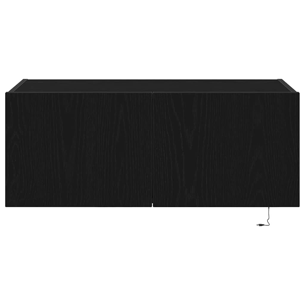 Tv-Wandschrank Schwarz Eichen-Optik 80 X 35 X 31 Cm