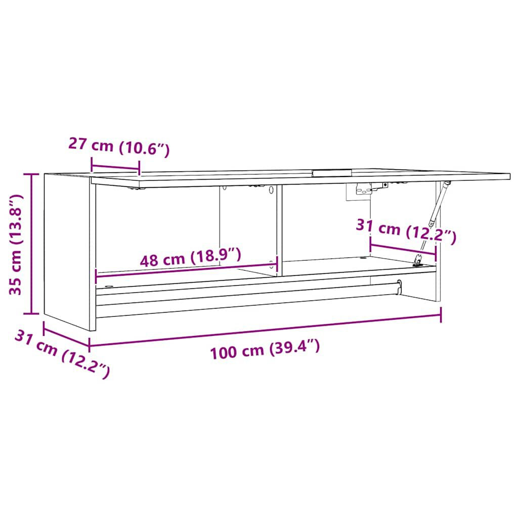 Kleiderschrank Weiß 100X32,5X35 Cm Holzwerkstoff