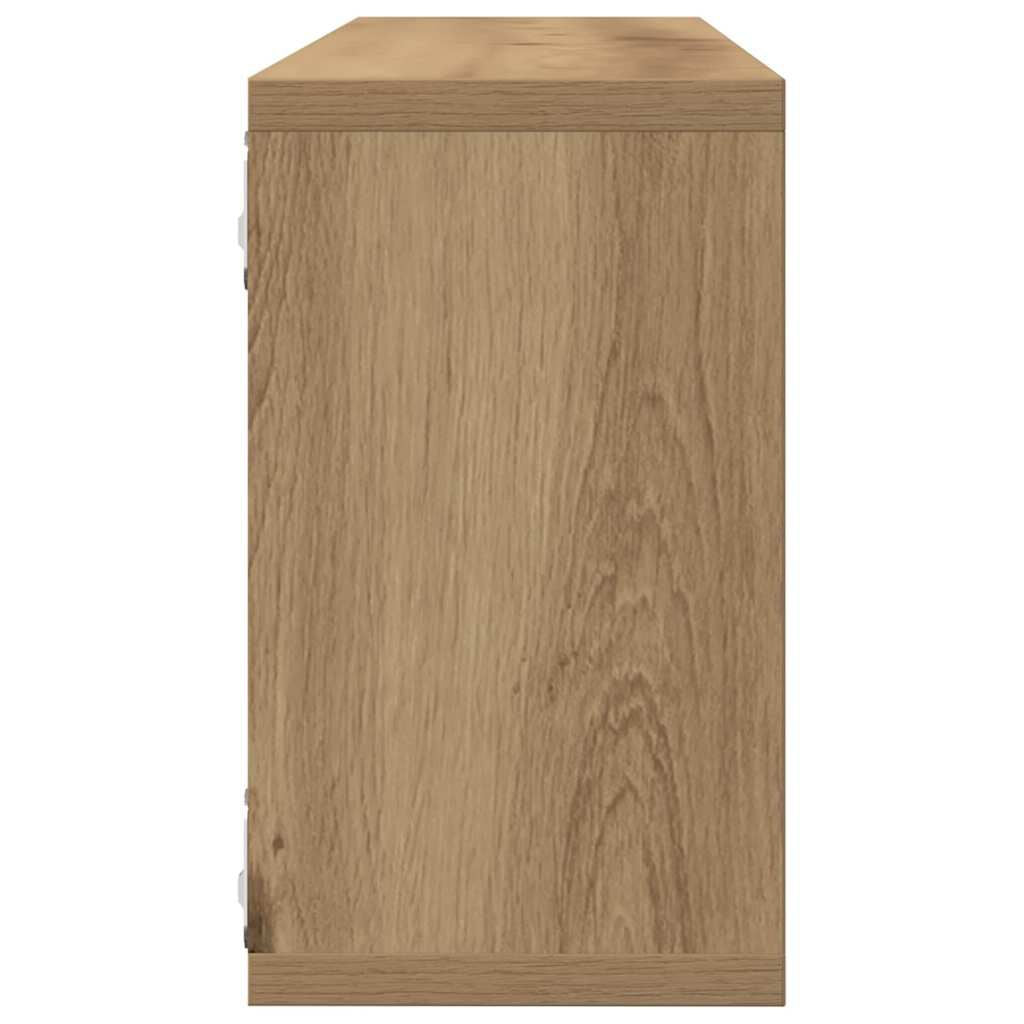 Wandregale Mit Regal 2 Pcs Kunsthandwerk Eiche 80 X 15 X 26 Cm