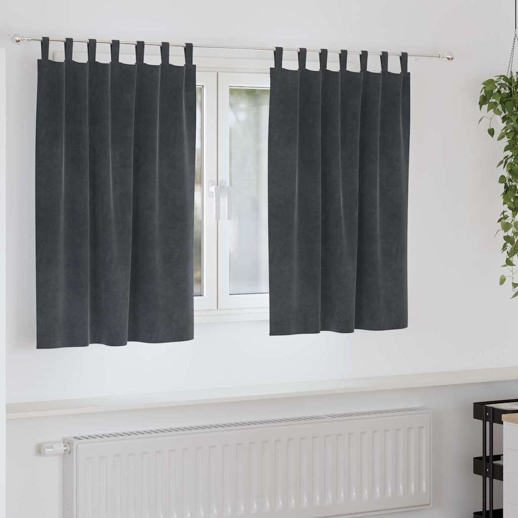 Verdunkelungsvorhänge 2 Pcs Hellgrau 140 X 140 Cm Samt