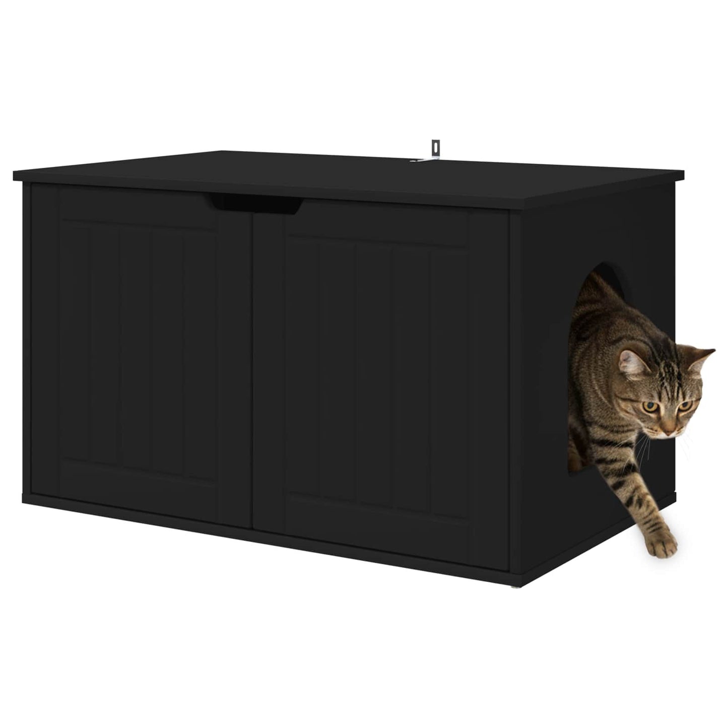 Katzenhaus Schwarz 85 X 55 X 50,5 Cm Holzwerkstoff