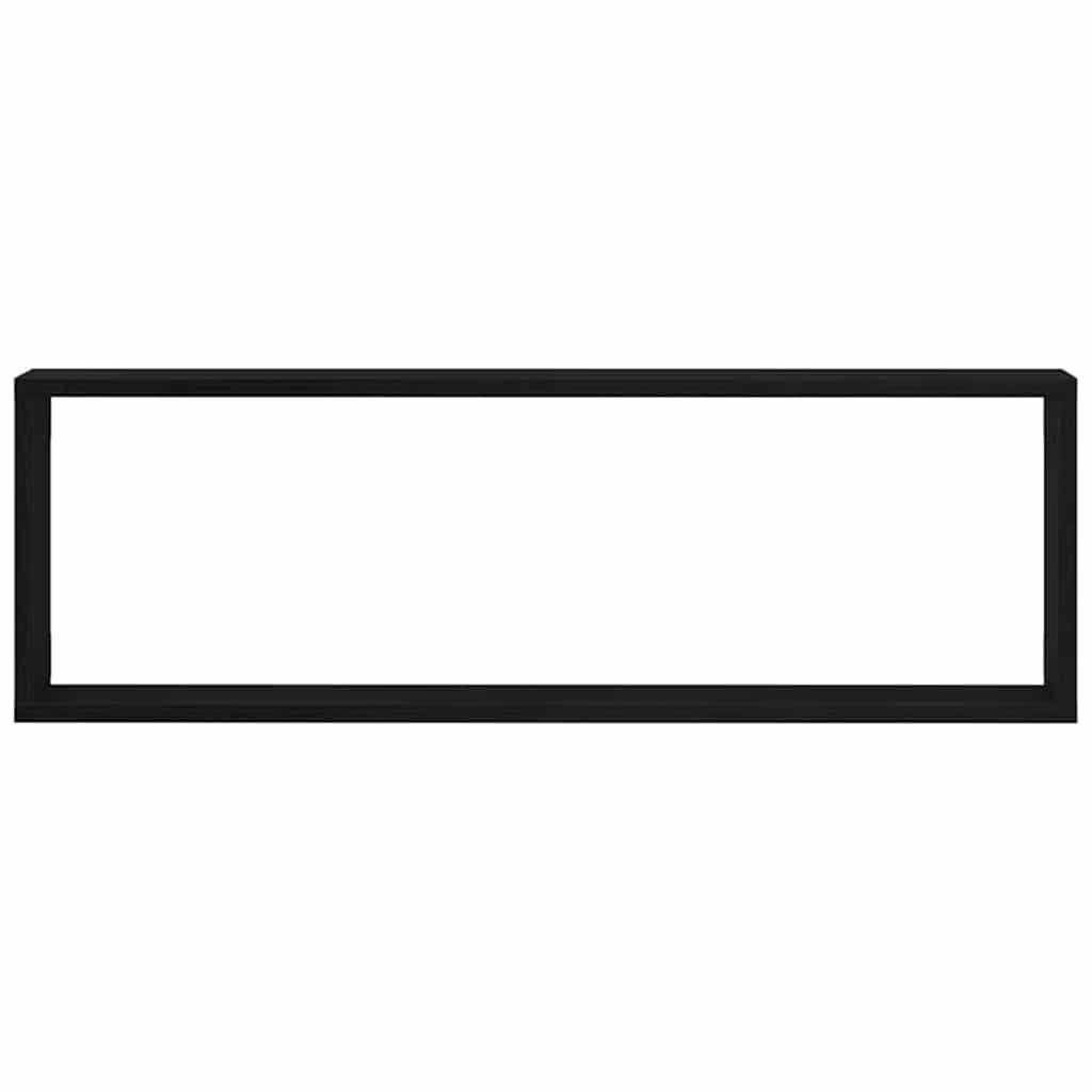 Wandregale Mit Regal 2 Pcs Schwarz Eichen-Optik 80 X 15 X 26 Cm