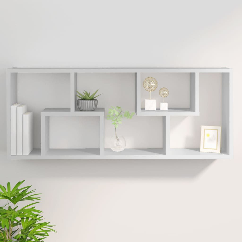 Wandregal Weiß 36X16X90 Cm Holzwerkstoff