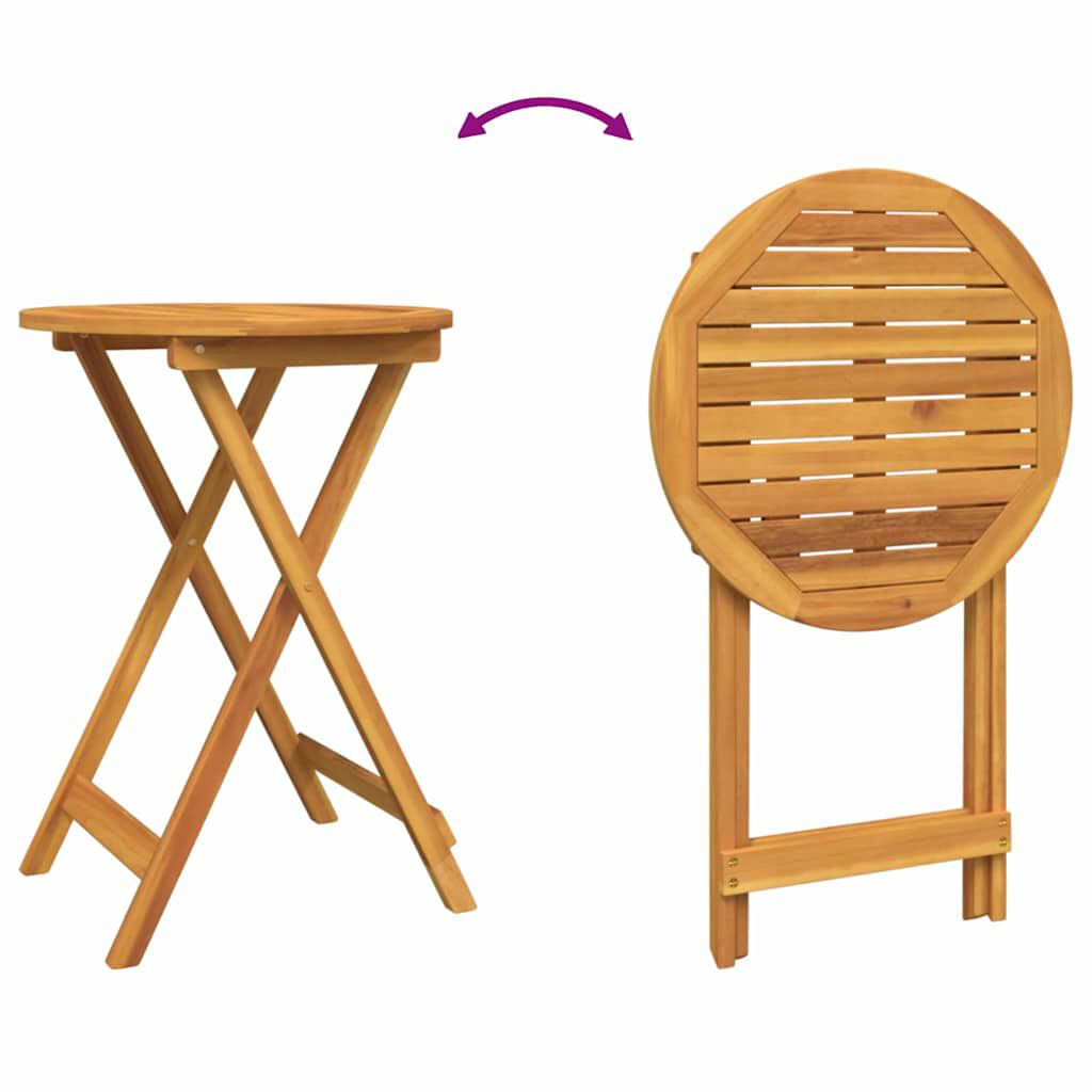 Garten Bistro Set 3 Pcs Braun Massivholz Akazie