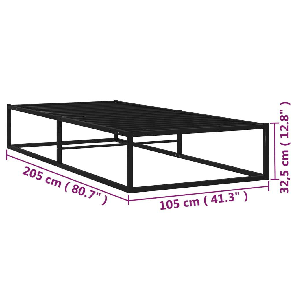 Bettgestell Schwarz Metall 100X200 Cm