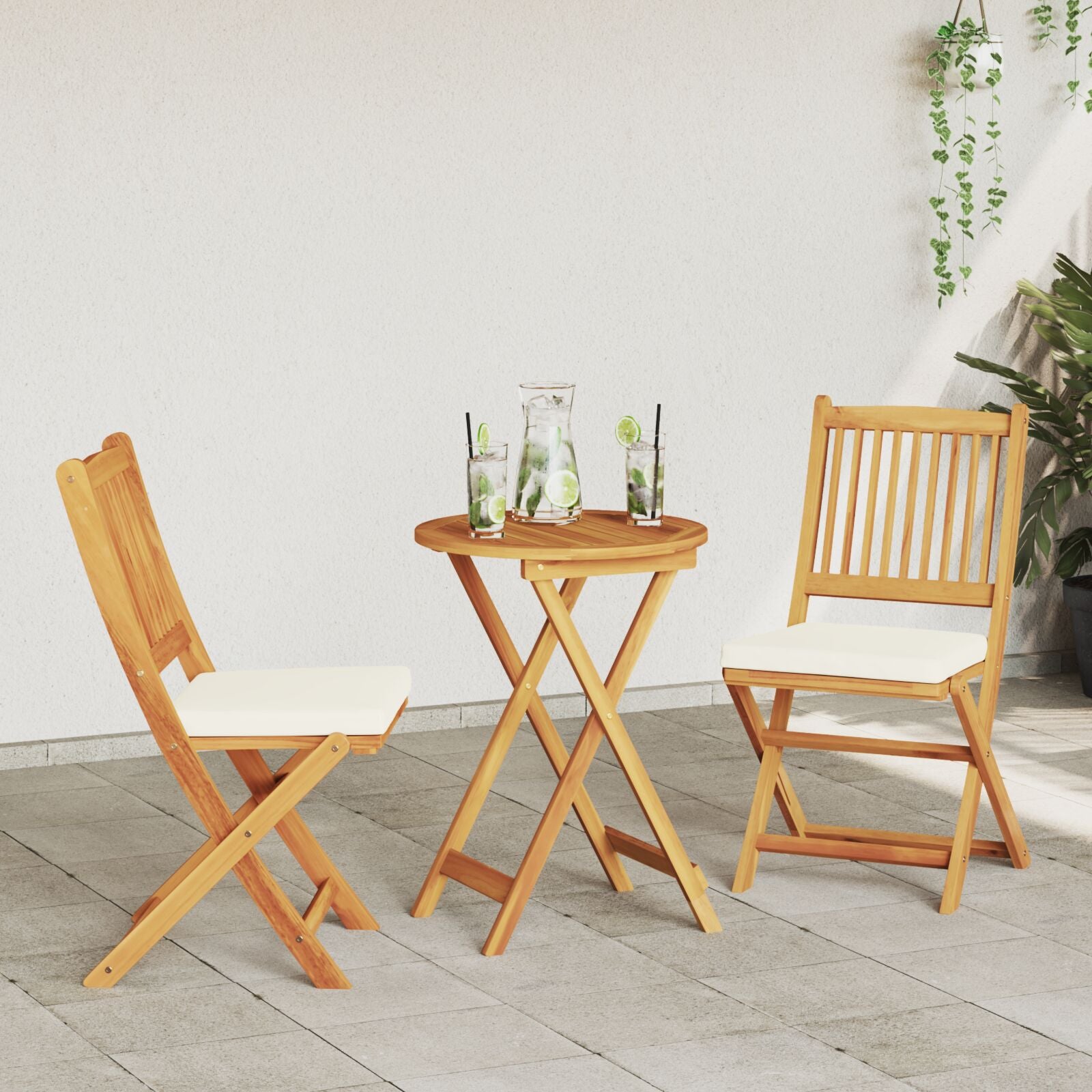 Garten Bistro Set 3 Pcs Braun Massivholz Akazie