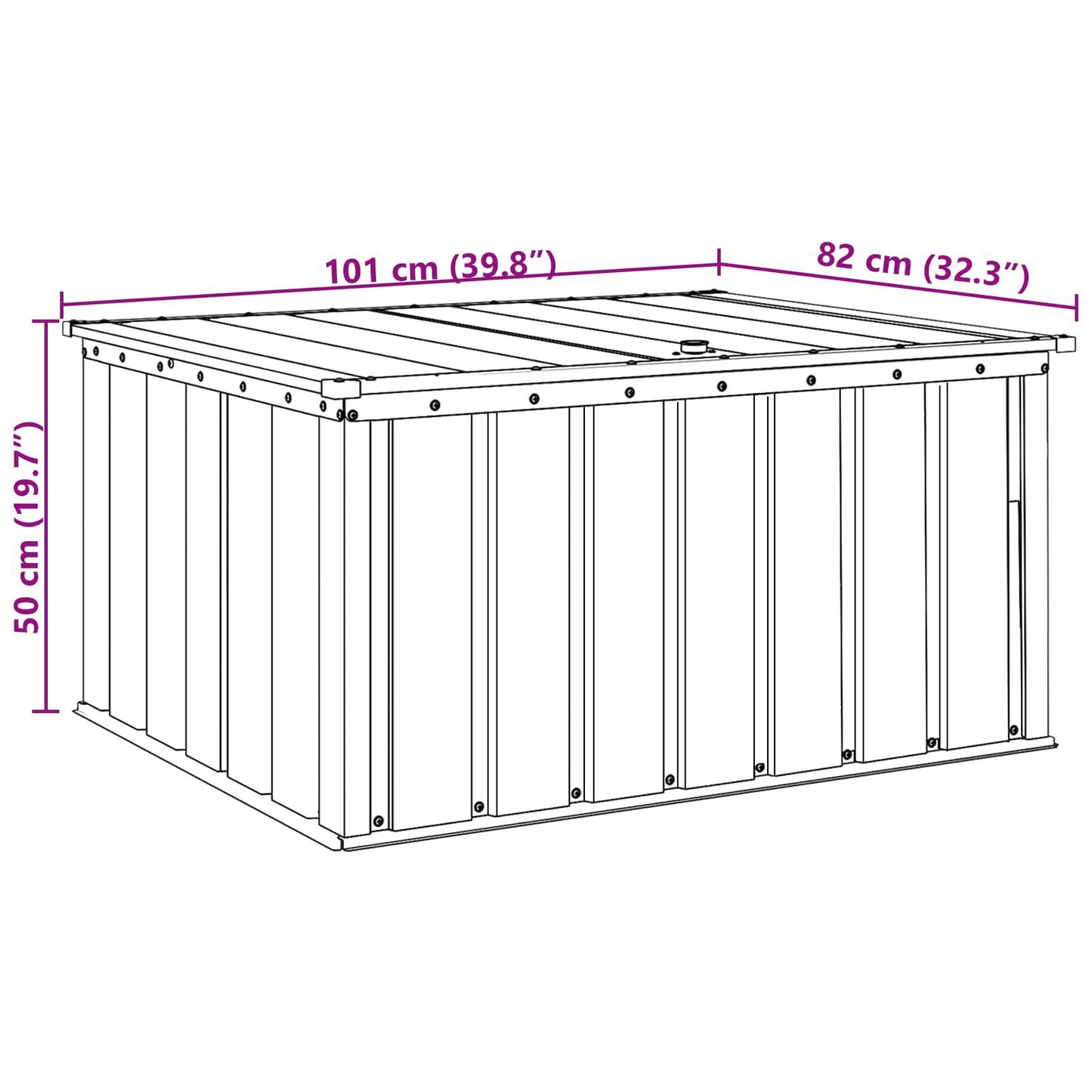 Gartenlagerbox Schwarz 101 X 82 X 50 Cm Stahl