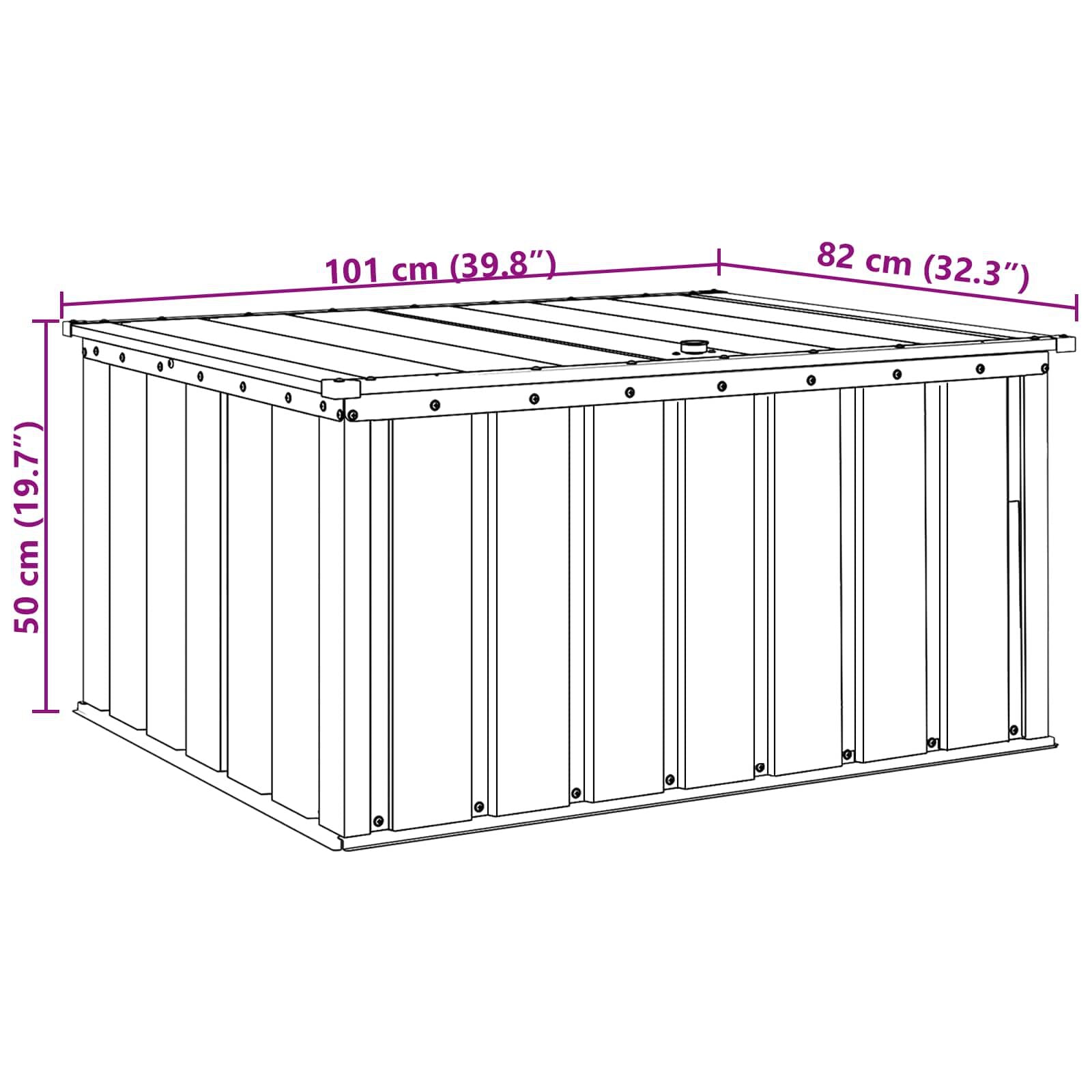 Gartenlagerbox Schwarz 101 X 82 X 50 Cm Stahl