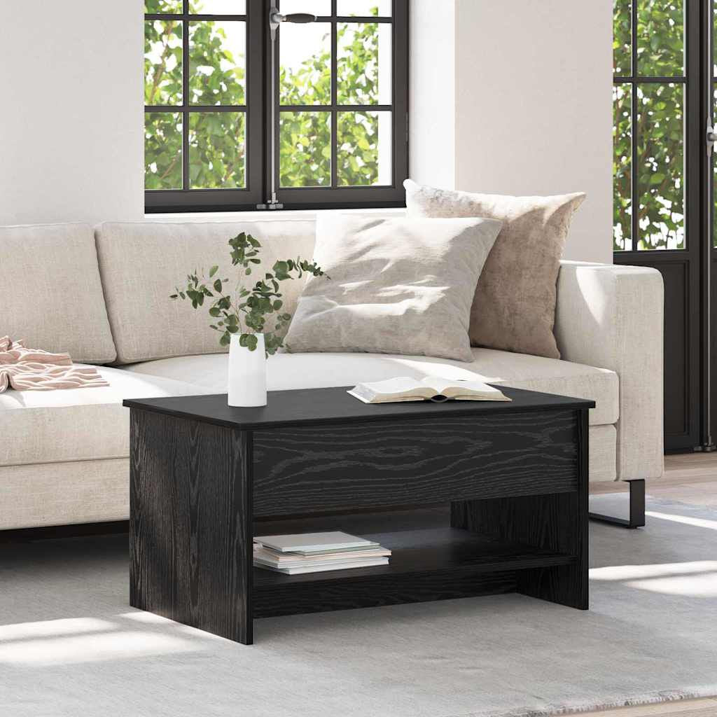 Couchtisch Schwarz Eichen-Optik 80 X 50,5 X 41,5 Cm