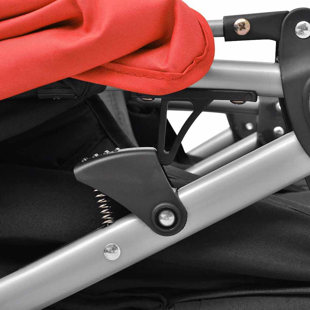 Zwillingskinderwagen Stahl Rot Und Schwarz