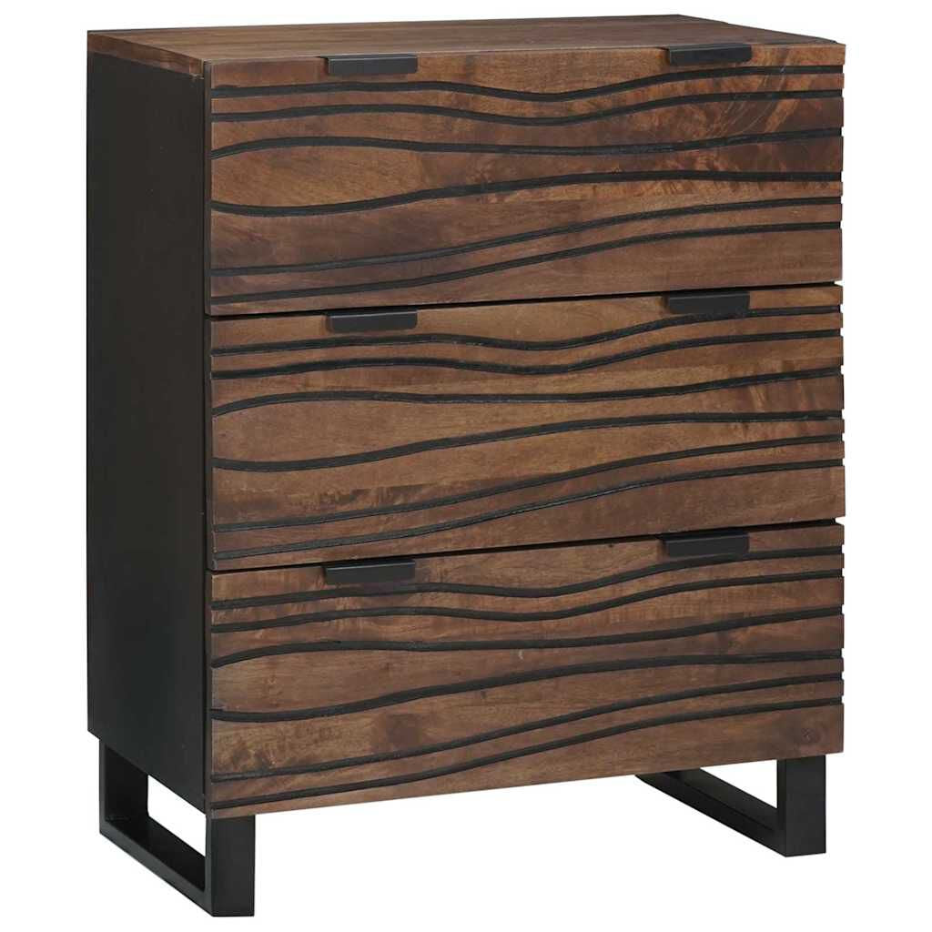 Sideboard Braun 60 X 33.5 X 75 Cm Massivholz Mango